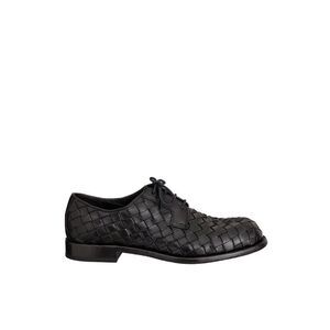 OFFICINE CREATIVE Woven Leather Derby Shoes Men BLACK Moccasins